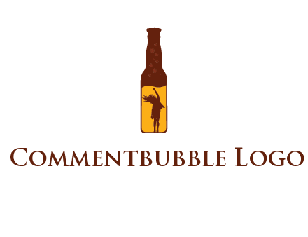 girl dancing inside wine bottle logo