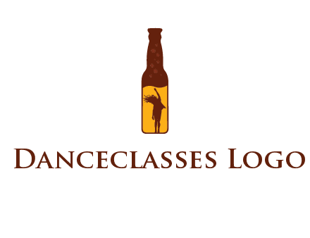 girl dancing inside wine bottle logo