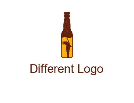 girl dancing inside wine bottle logo