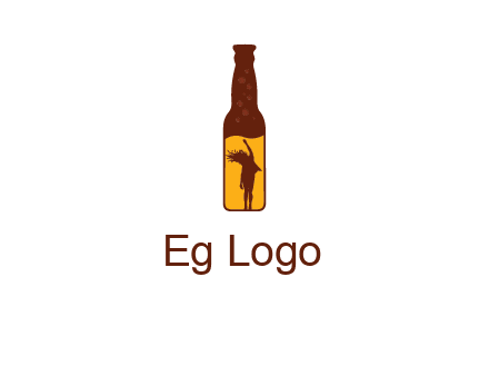 girl dancing inside wine bottle logo