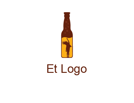 girl dancing inside wine bottle logo