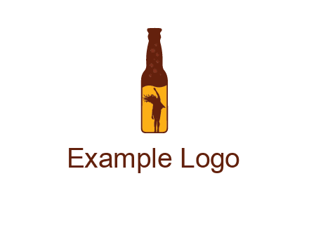 girl dancing inside wine bottle logo