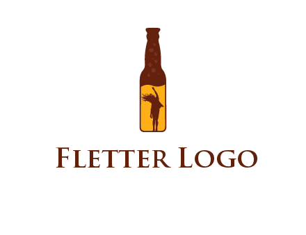 girl dancing inside wine bottle logo