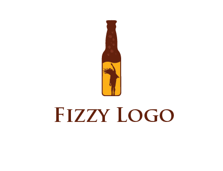 girl dancing inside wine bottle logo