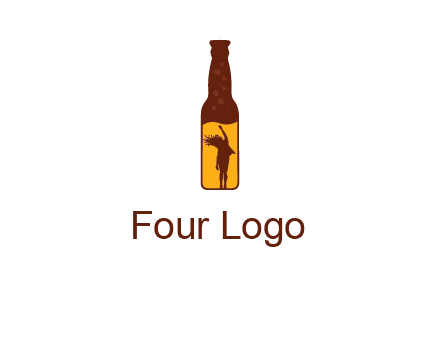 girl dancing inside wine bottle logo