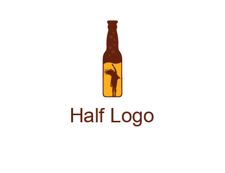 girl dancing inside wine bottle logo