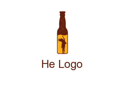 girl dancing inside wine bottle logo