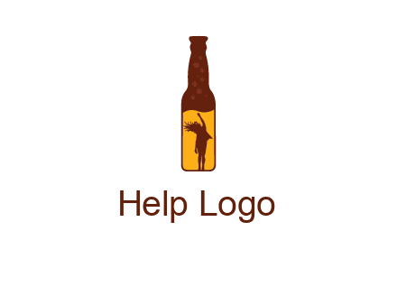 girl dancing inside wine bottle logo