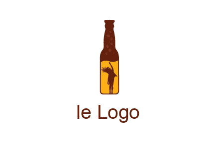 girl dancing inside wine bottle logo