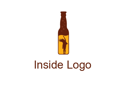 girl dancing inside wine bottle logo