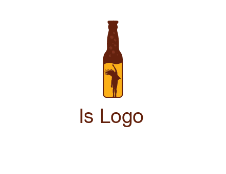 girl dancing inside wine bottle logo