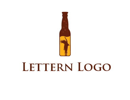 girl dancing inside wine bottle logo
