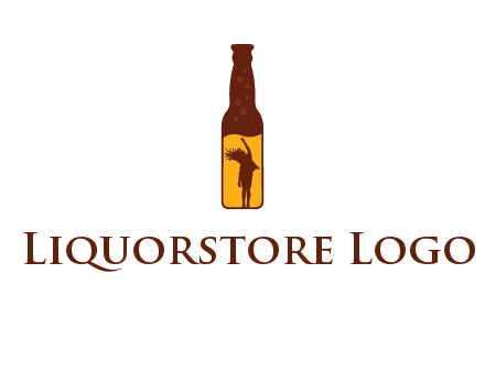 girl dancing inside wine bottle logo