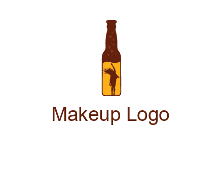 girl dancing inside wine bottle logo