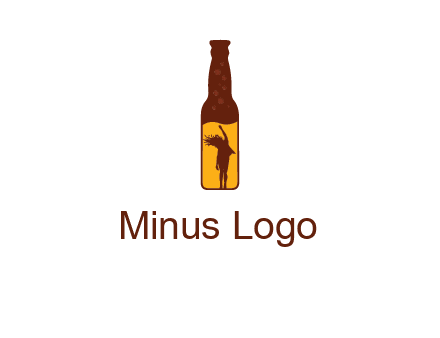 girl dancing inside wine bottle logo