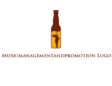girl dancing inside wine bottle logo