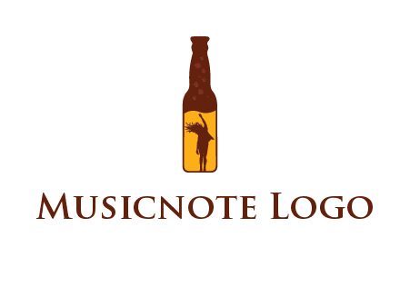 girl dancing inside wine bottle logo