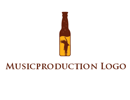 girl dancing inside wine bottle logo