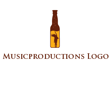 girl dancing inside wine bottle logo