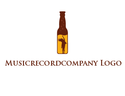 girl dancing inside wine bottle logo