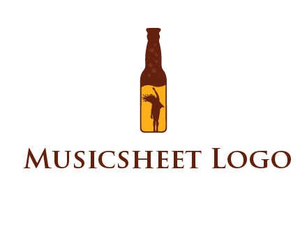 girl dancing inside wine bottle logo