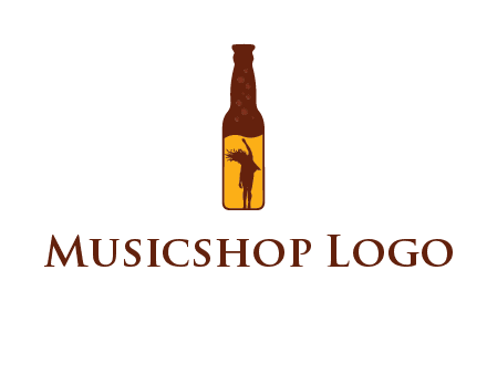 girl dancing inside wine bottle logo