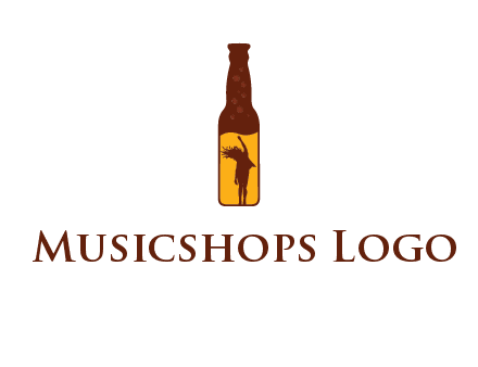 girl dancing inside wine bottle logo