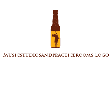 girl dancing inside wine bottle logo