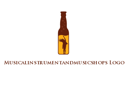 girl dancing inside wine bottle logo