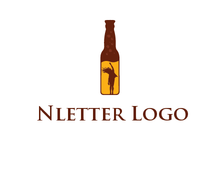 girl dancing inside wine bottle logo