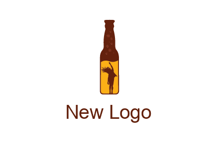 girl dancing inside wine bottle logo