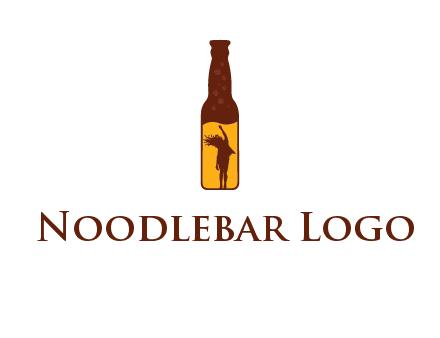 girl dancing inside wine bottle logo
