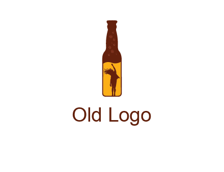 girl dancing inside wine bottle logo