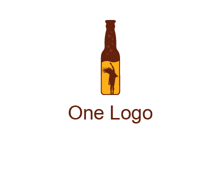 girl dancing inside wine bottle logo