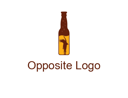 girl dancing inside wine bottle logo