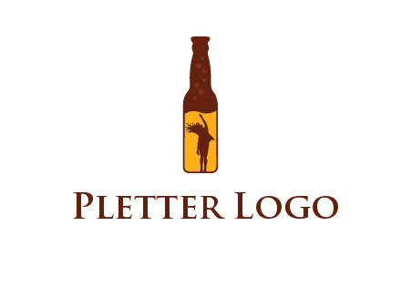 girl dancing inside wine bottle logo