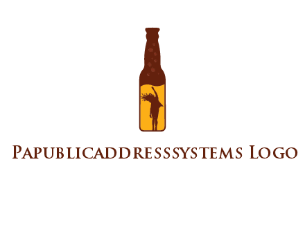 girl dancing inside wine bottle logo