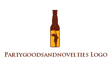 girl dancing inside wine bottle logo
