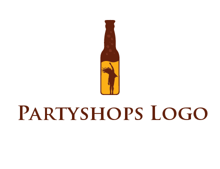 girl dancing inside wine bottle logo