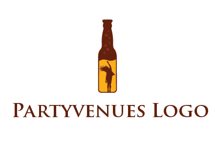 girl dancing inside wine bottle logo