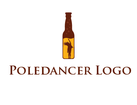 girl dancing inside wine bottle logo
