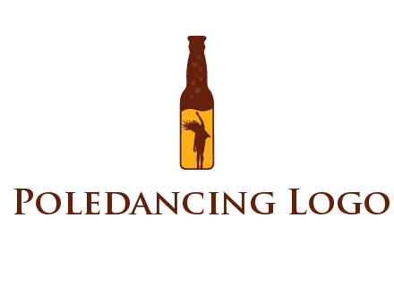 girl dancing inside wine bottle logo