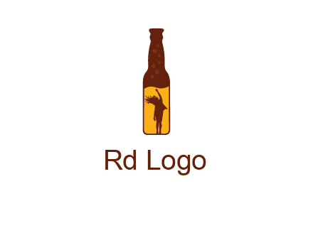 girl dancing inside wine bottle logo
