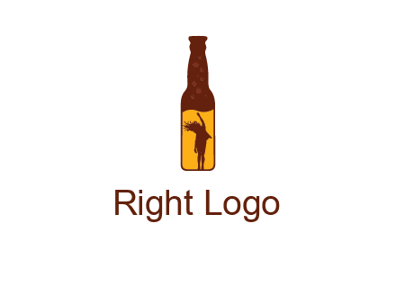 girl dancing inside wine bottle logo