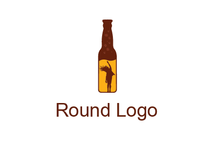 girl dancing inside wine bottle logo