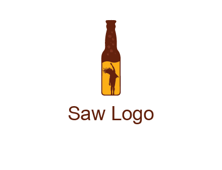girl dancing inside wine bottle logo