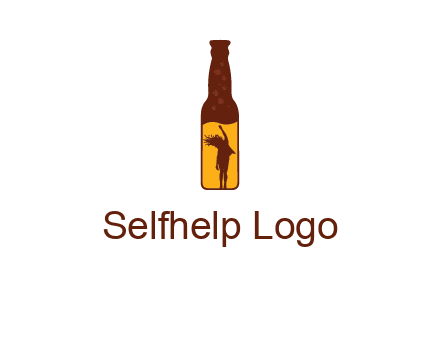 girl dancing inside wine bottle logo