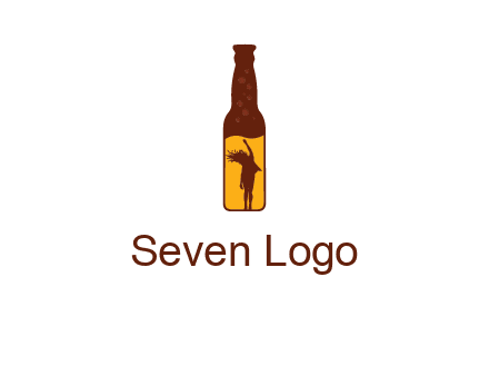 girl dancing inside wine bottle logo