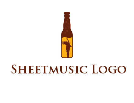 girl dancing inside wine bottle logo