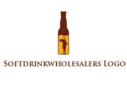 girl dancing inside wine bottle logo